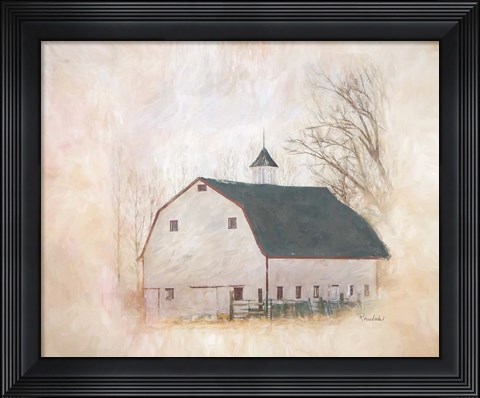 Framed White Barn Print