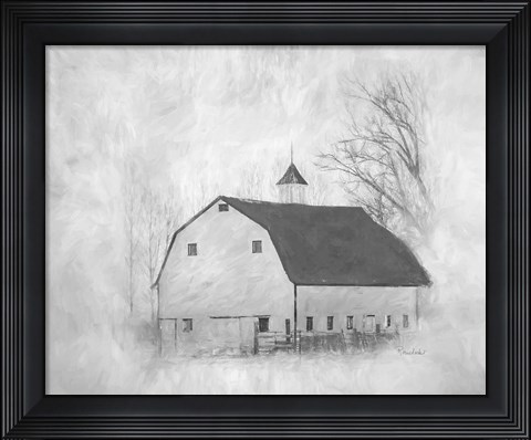 Framed White Barn II Print