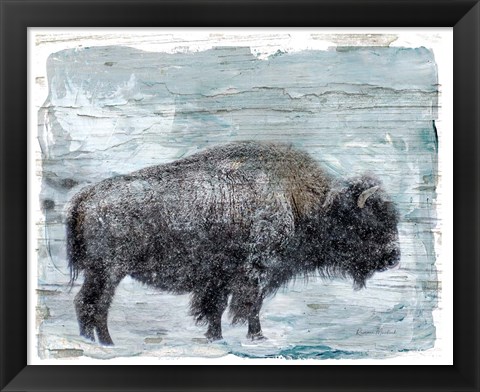 Framed Winter Buffalo Print