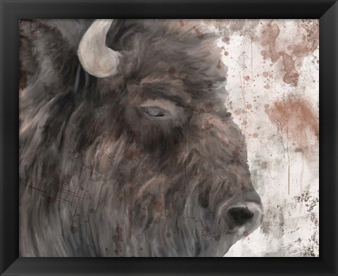 Framed Yellowstone Buffalo Print