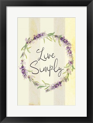 Framed Live Simply Lavender Print