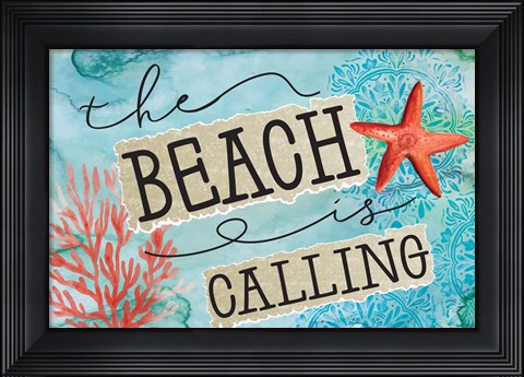Framed Beach is Calling Print