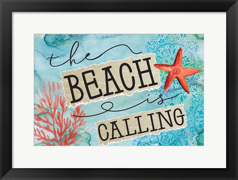 Framed Beach is Calling Print