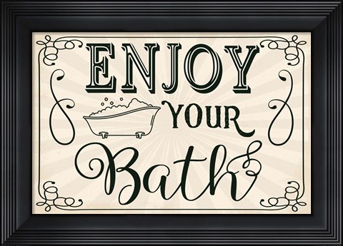 Framed Enjoy Your Bath Print