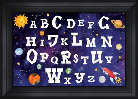 Framed Space Alphabet Print