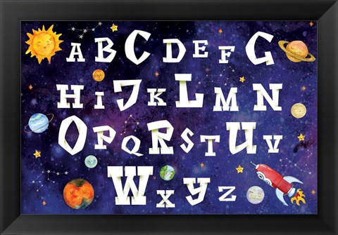 Framed Space Alphabet Print