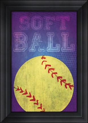Framed Softball Print