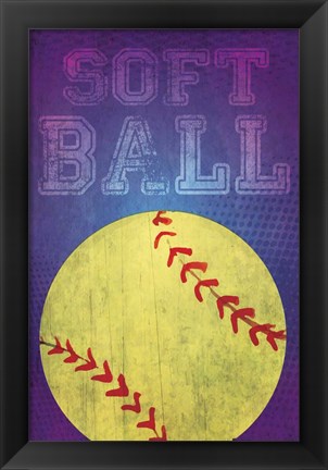 Framed Softball Print