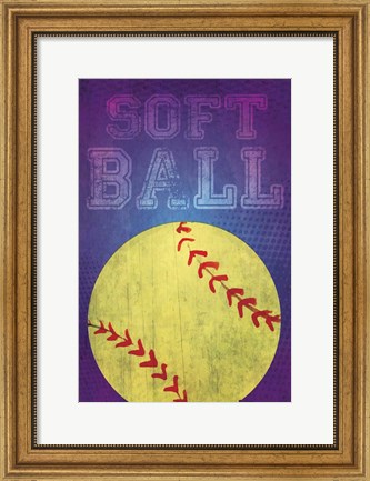 Framed Softball Print