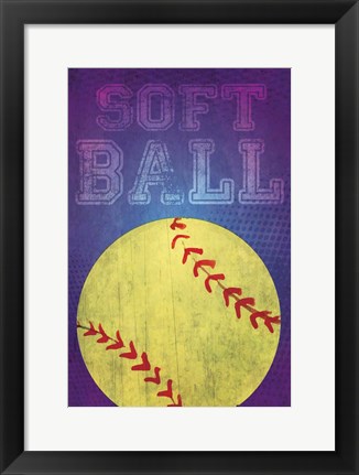 Framed Softball Print