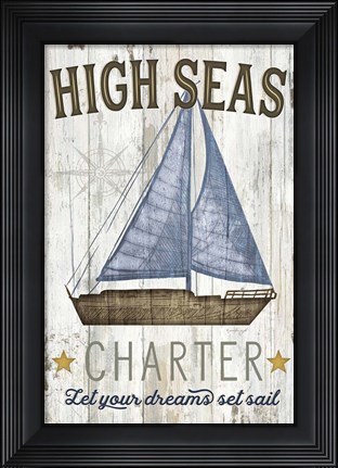 Framed High Seas Charter Print