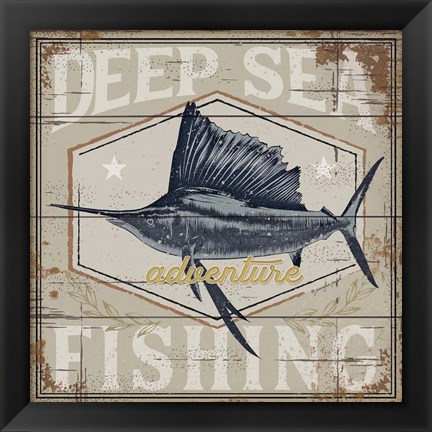 Framed Deep Sea Fishing Print