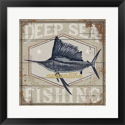 Framed Deep Sea Fishing Print