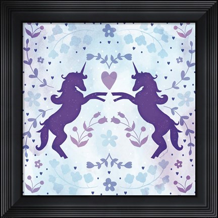 Framed Watercolor Unicorn II Print