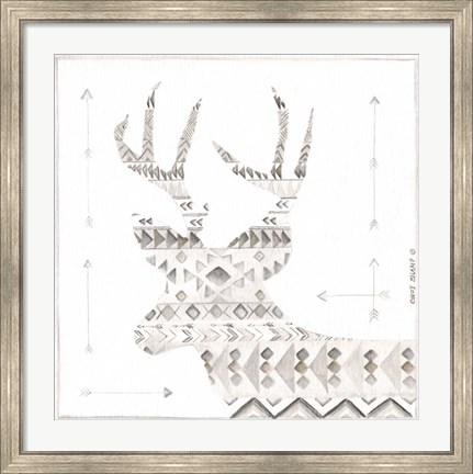 Framed Patterned Deer Print