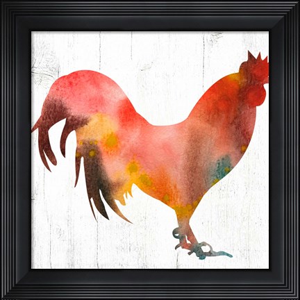 Framed Rooster I Print