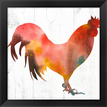 Framed Rooster I Print