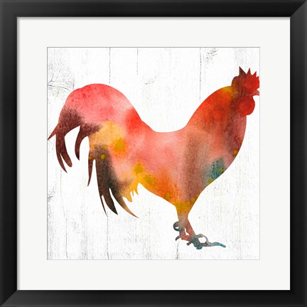 Framed Rooster I Print
