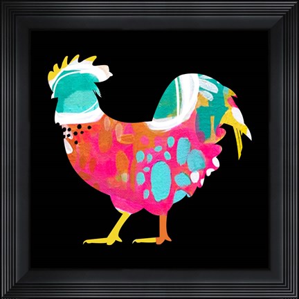 Framed Rooster III Print
