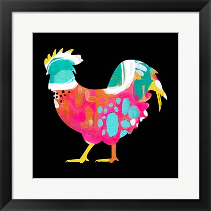 Framed Rooster III Print