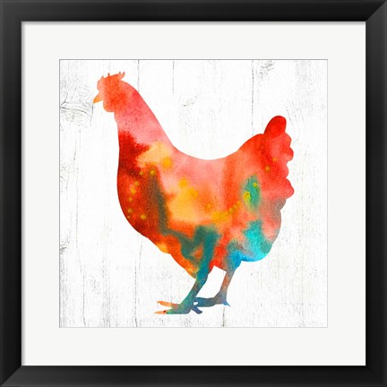 Framed Hen I Print