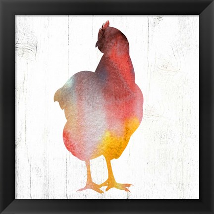 Framed Hen III Print