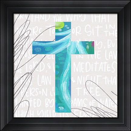 Framed Blue Cross Print