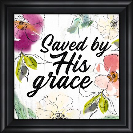 Framed Saved by His Grace Print