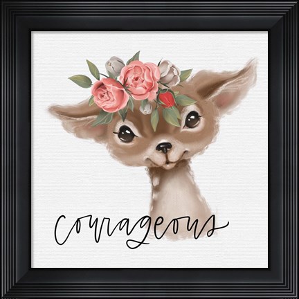 Framed Courageous Deer Print