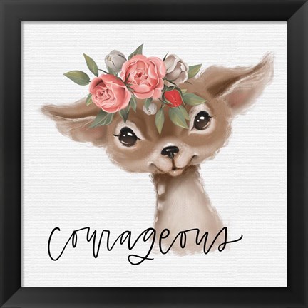 Framed Courageous Deer Print