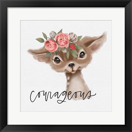 Framed Courageous Deer Print