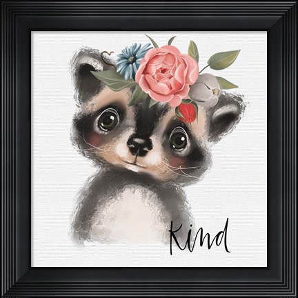 Framed Kind Raccoon Print