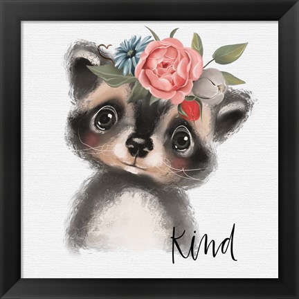 Framed Kind Raccoon Print