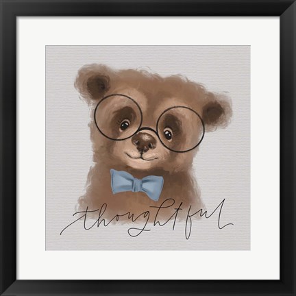 Framed Thoughtful Bear Print