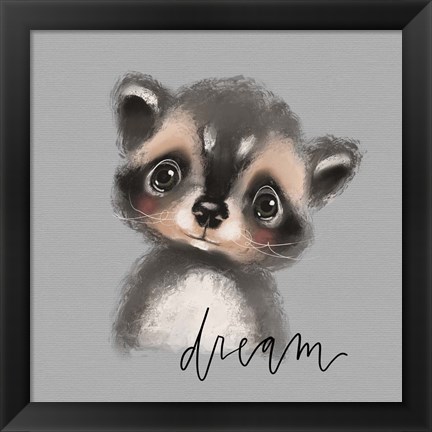 Framed Dream Raccoon Print