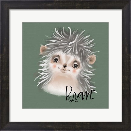 Framed Brave Hedgehog Print