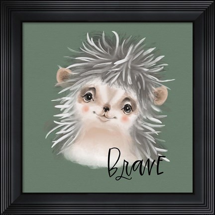 Framed Brave Hedgehog Print