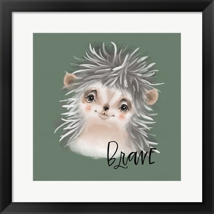 Framed Brave Hedgehog Print