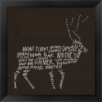 Framed Elk Lodge Print