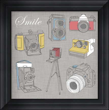 Framed Smile Cameras Print