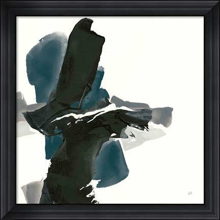 Framed Black and Dark Teal IV Print