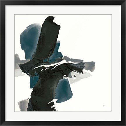 Framed Black and Dark Teal IV Print