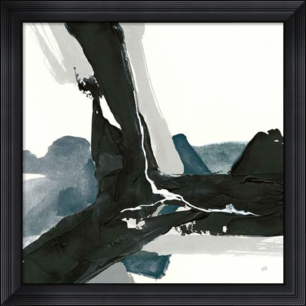 Framed Black and Dark Teal III Print