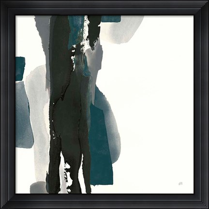 Framed Black and Dark Teal II Print