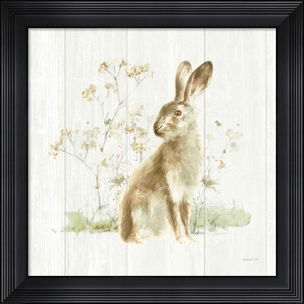 Framed Meadows Edge VII on Wood Print