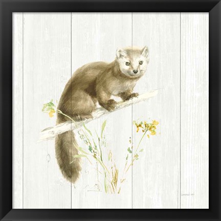 Framed Meadows Edge V on Wood Print