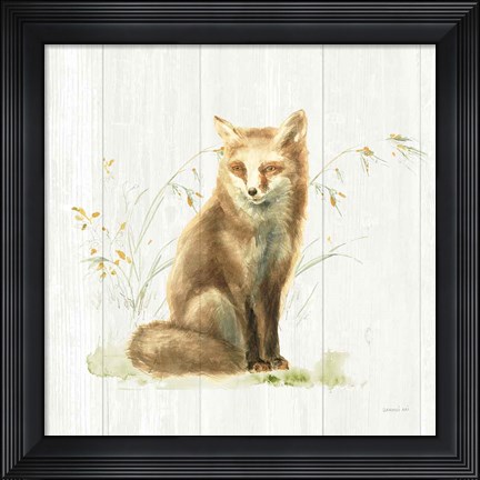 Framed Meadows Edge IV on Wood Print