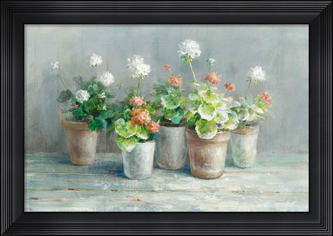 Framed Farmhouse Geraniums Print