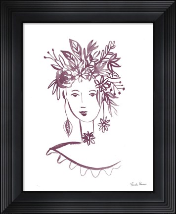 Framed Flower Girl I Plum Print