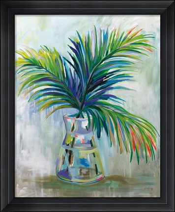 Framed Palm Leaves I Red Print